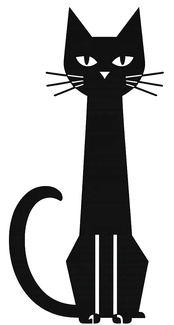 Decorative black cat illustration